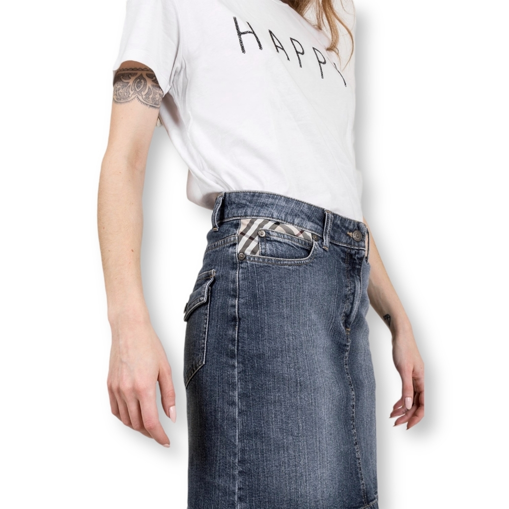 *SOLD* BURBERRY Denim Skirt A-Line US 06 - Picture 7 of 8